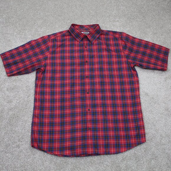 Exofficio Insect Shield Shirt Mens XL Red/Blue Plaid Short Sleeve Button Up - Picture 1 of 10